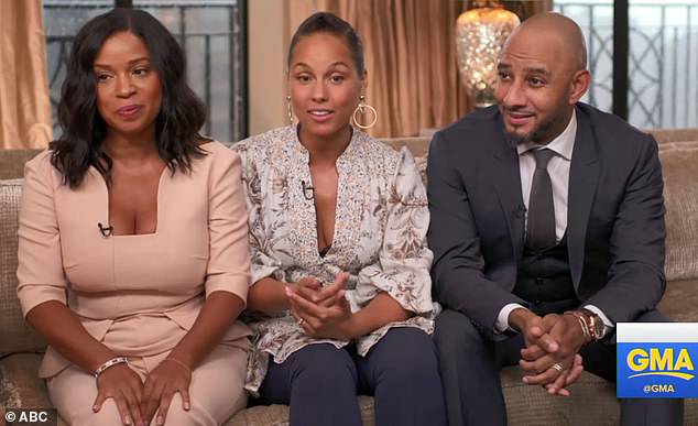 Family: Alicia Keys, 37, her husband Swizz Beatz, 40 and his ex-wife Mashonda Tifrere, 40, all appeared on Good Morning America together on Wednesday