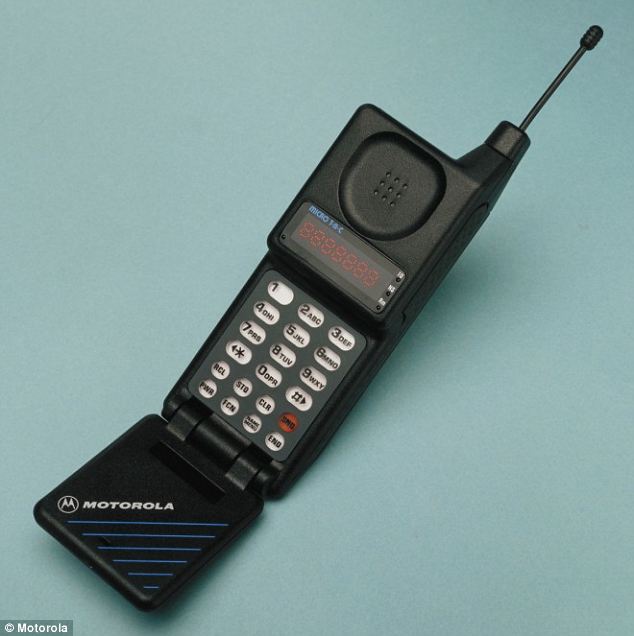 The first flip-phone: Motorola followed up the DynaTAC six years later in 1989 with the MicroTAC. Although at nine inches long and weighing in at 12.3oz obviously its 
