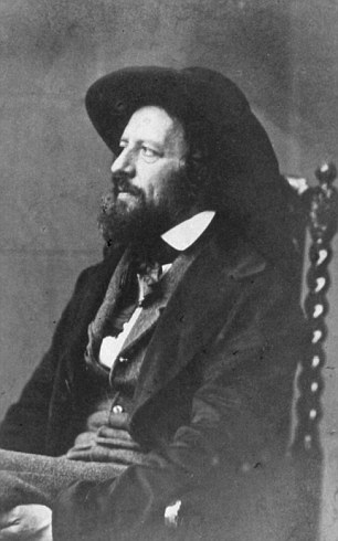Alfred Tennyson, in a photograph taken in 1857