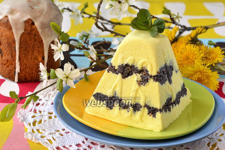 Фото рецепта Лимонно-маковая творожная пасха